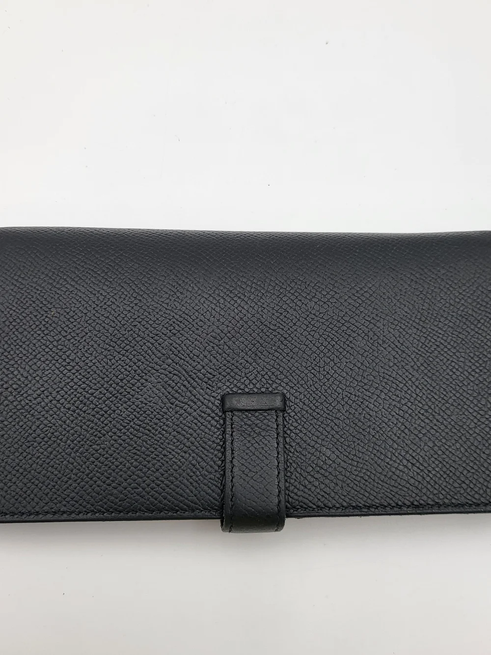 Hermes Bearn Black Epson Calfskin Leather Wallet with Gold Foil Logo,,Authentic.